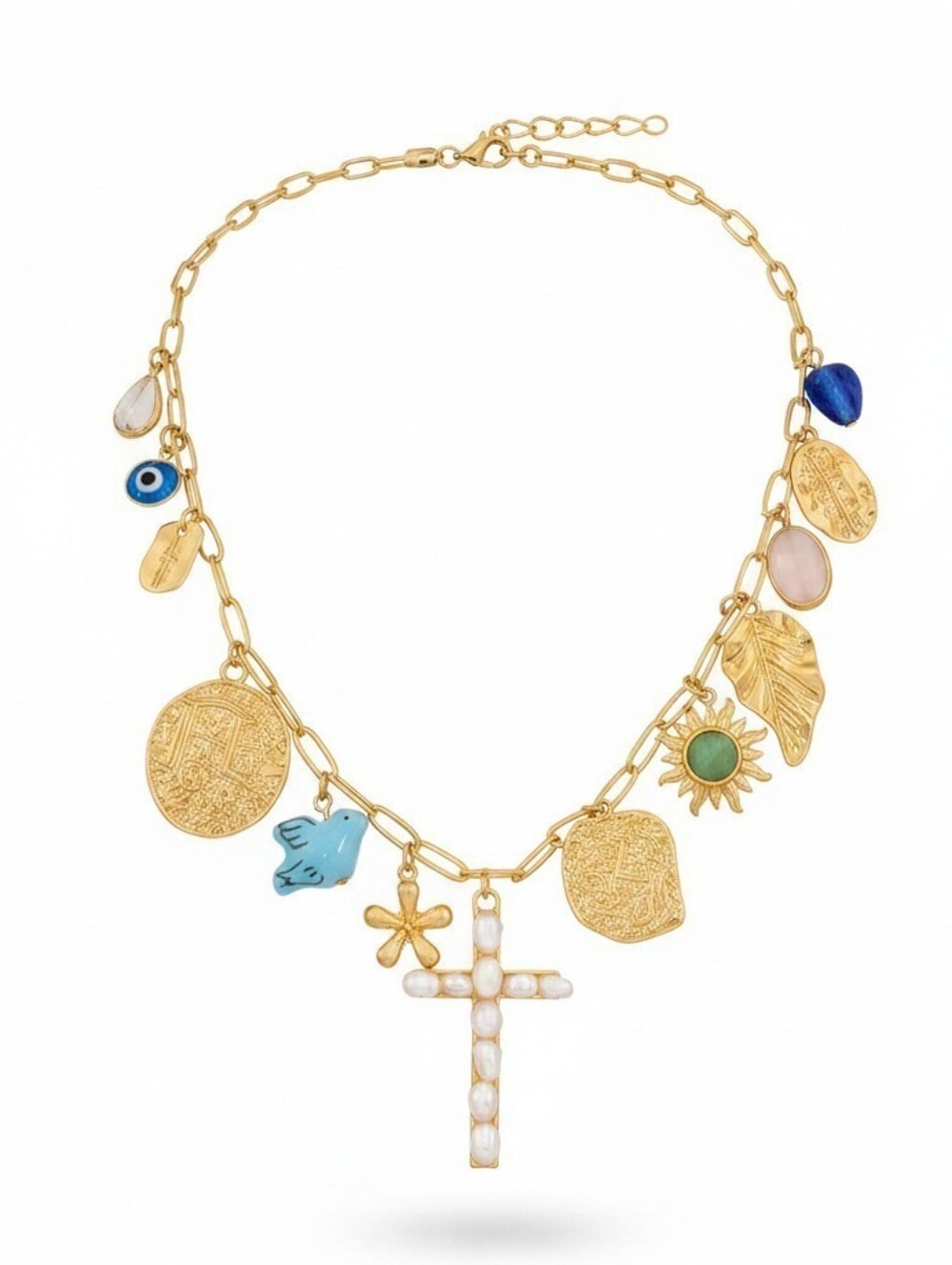 ▪️ATTERRI▪️Cubic Zirconia  semi Precious Stone Fresh Water Pearl 17" Necklace